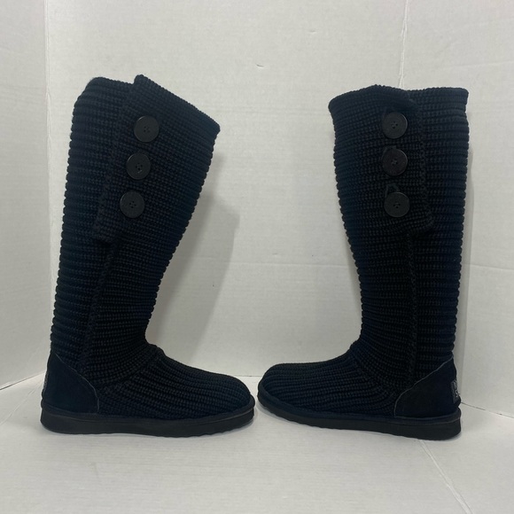 Mark Stone whistler knit GENUINE SHEEPSKIN cardy ugg boots Ladies 8 1/2 - Picture 3 of 9